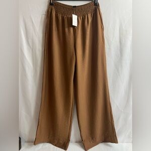 Sanctuary  Women’s  Smocked Wide-Leg   Pants in Caramel Brown Size XL